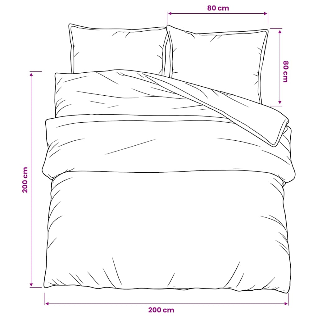 Set Copripiumino Grigio Chiaro 200x200 cm in Cotone