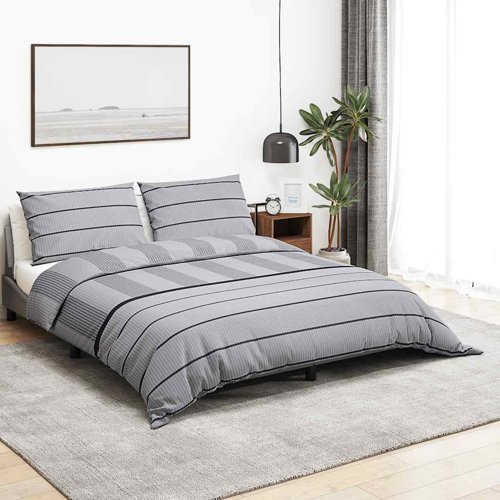 Set Copripiumino Grigio Chiaro 140x200 cm in Cotone