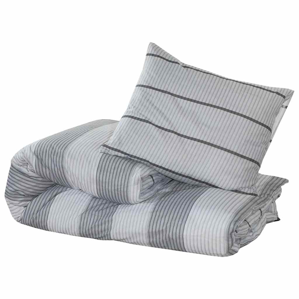 Set Copripiumino Grigio Chiaro 140x200 cm in Cotone