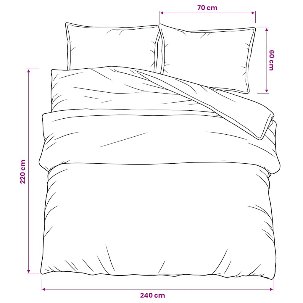 Set Copripiumino Grigio e Bianco 240x220 cm in Cotone