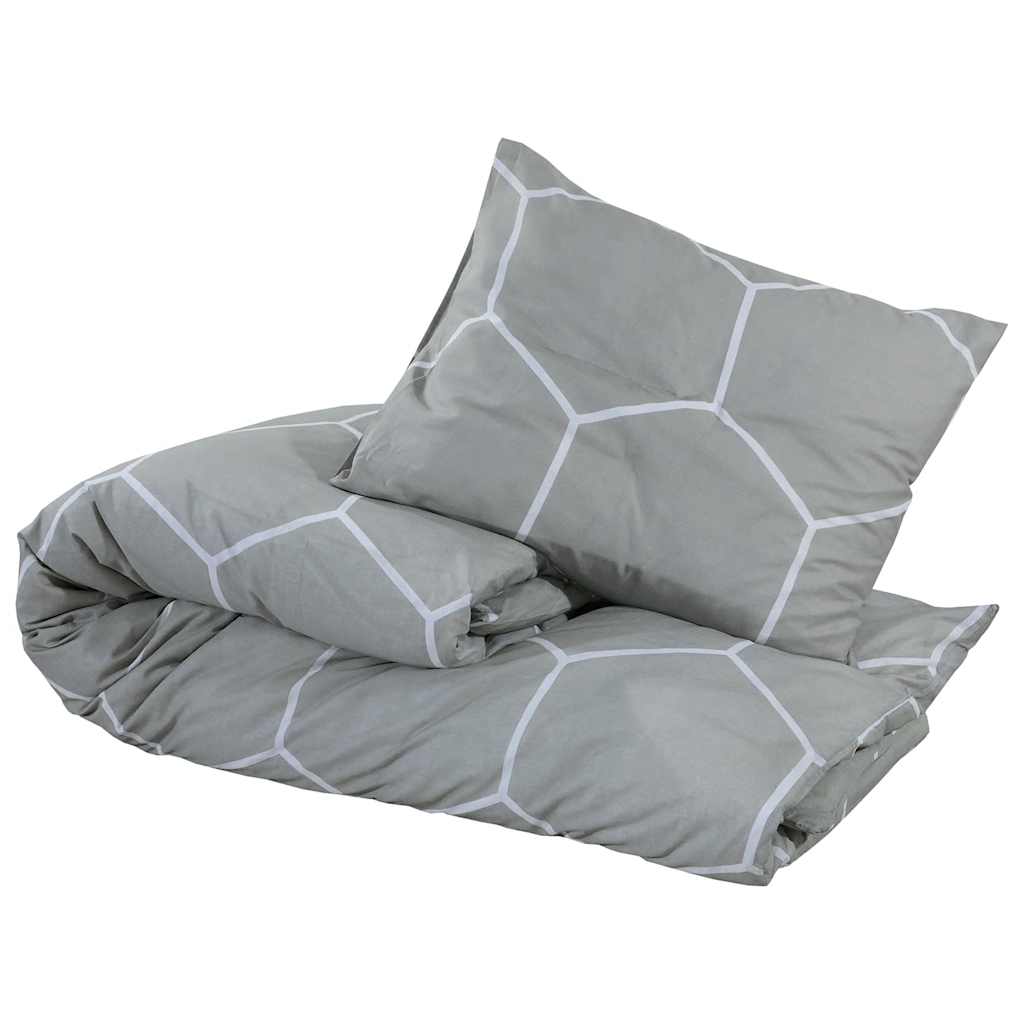 Set Copripiumino Grigio e Bianco 200x200 cm in Cotone