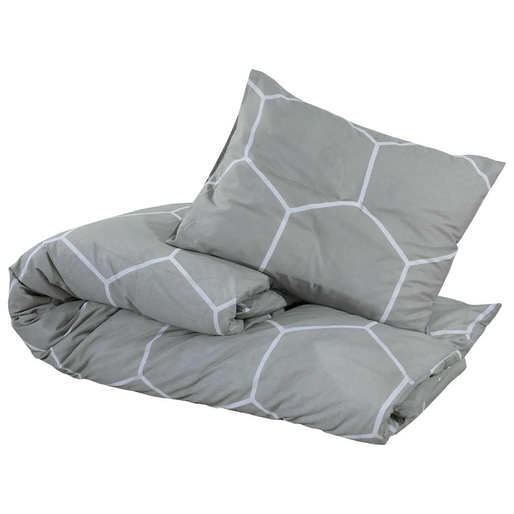 Set Copripiumino Grigio e Bianco 200x200 cm in Cotone
