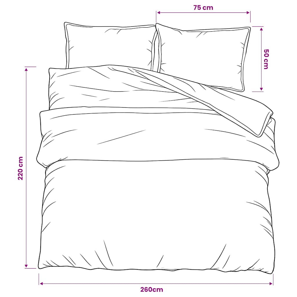 Set Copripiumino Grigio e Bianco 260x220 cm in Cotone