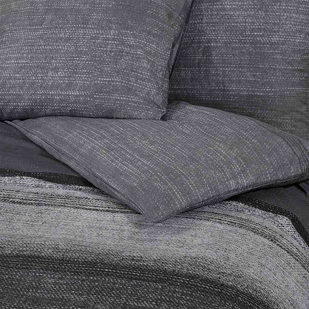 Set Copripiumino Grigio Scuro e Nero 200x220 cm in Cotone