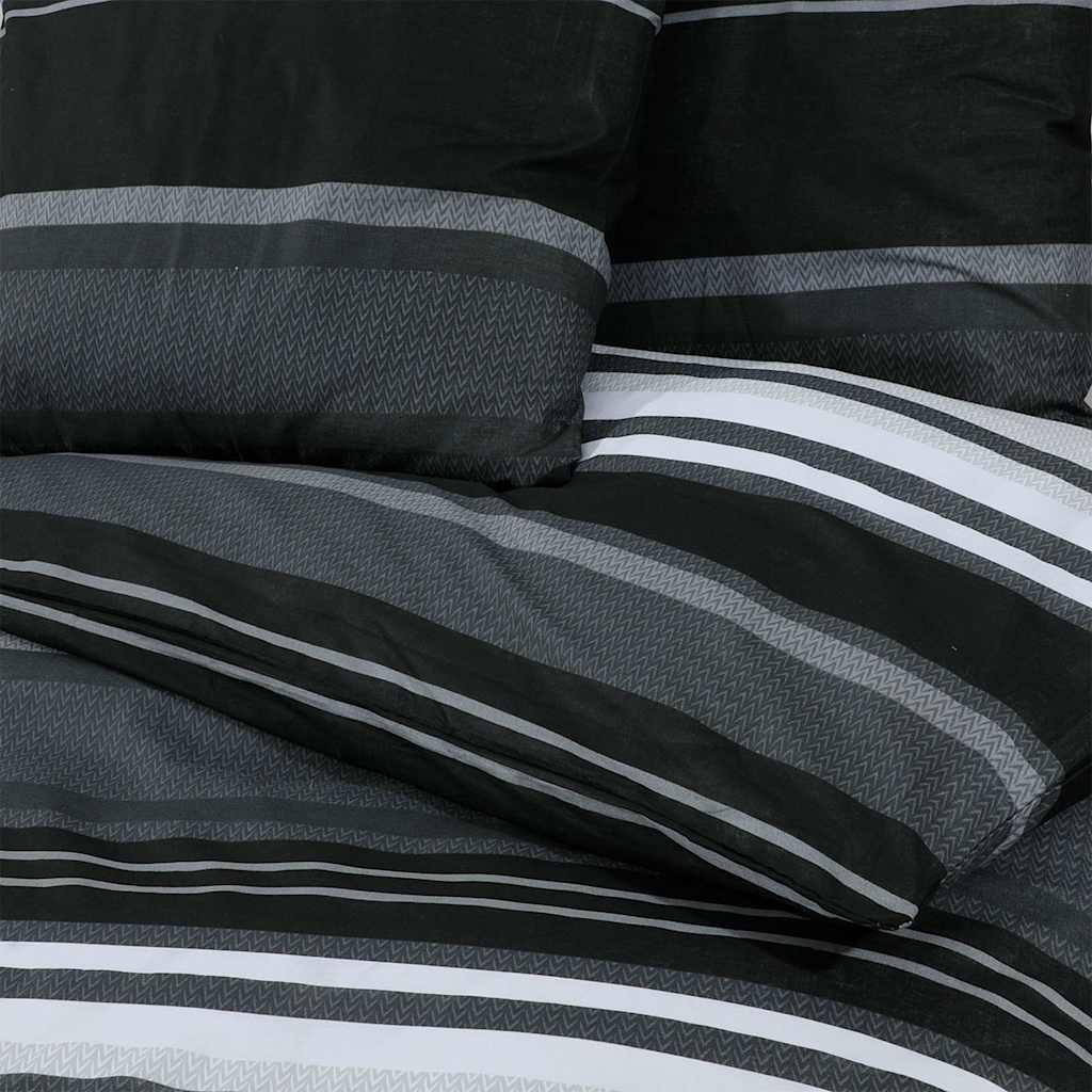 Set Copripiumino Strisce Nere 135x200 cm in Cotone