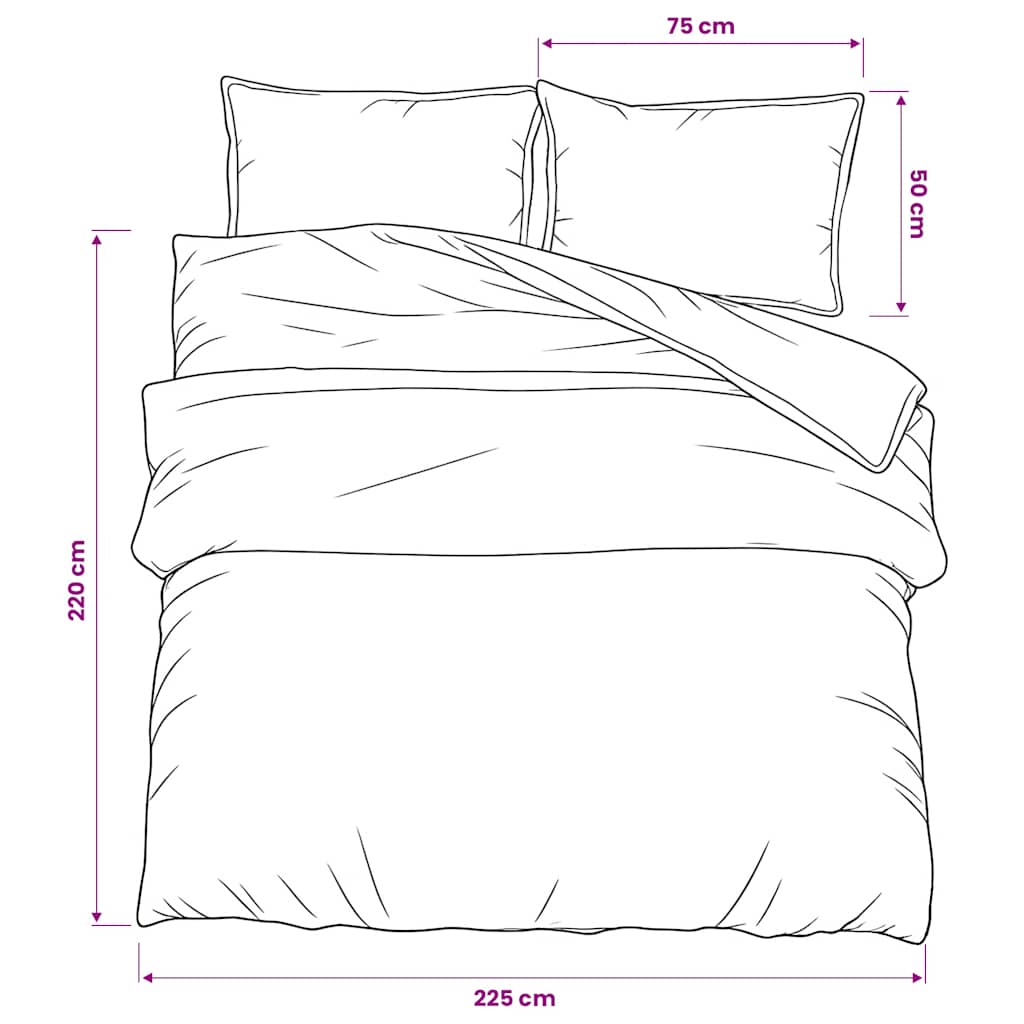 Set Copripiumino Strisce Nere 225x220 cm in Cotone