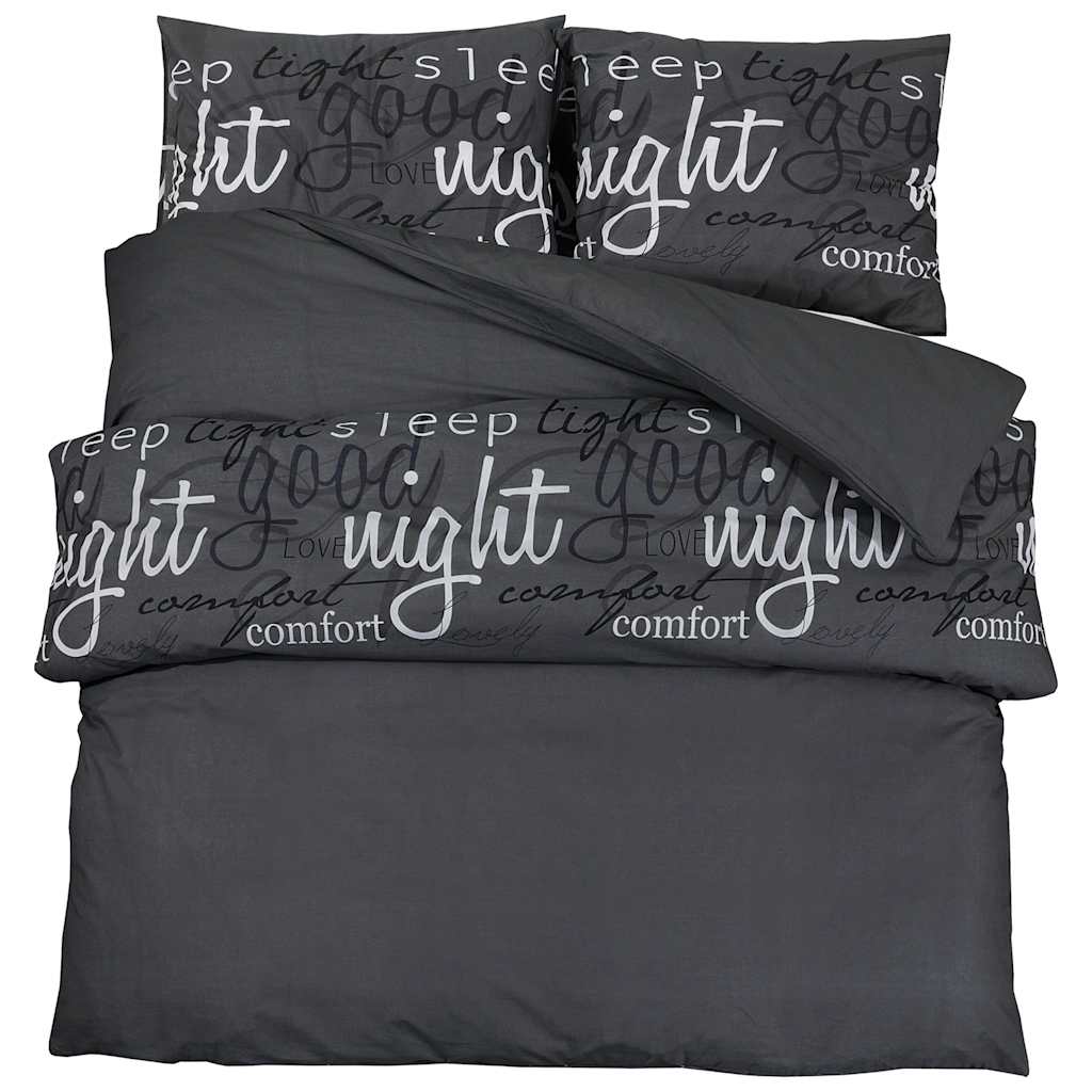 Set Copripiumino Nero e Bianco 140x200 cm in Cotone