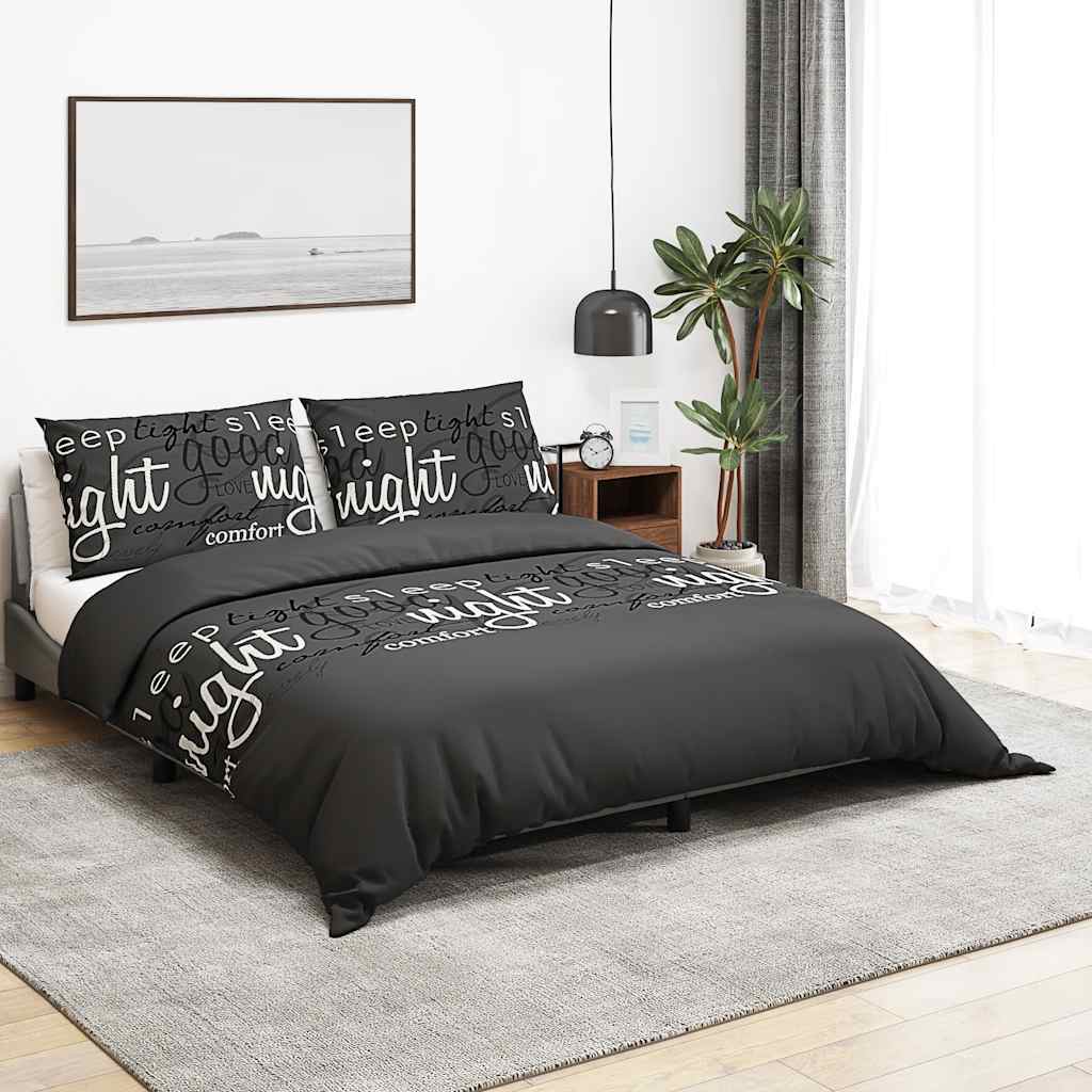 Set Copripiumino Nero e Bianco 200x200 cm in Cotone
