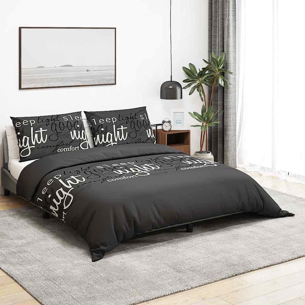 Set Copripiumino Nero e Bianco 225x220 cm in Cotone