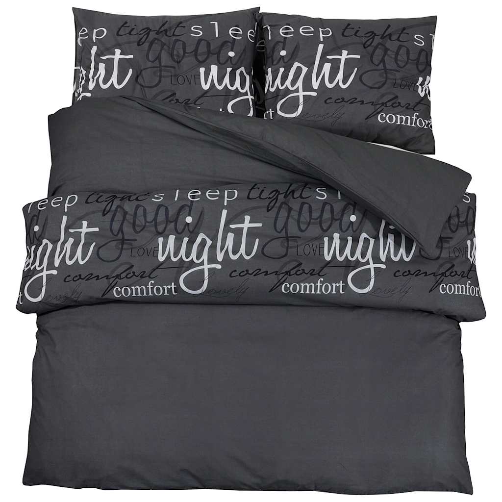 Set Copripiumino Nero e Bianco 225x220 cm in Cotone