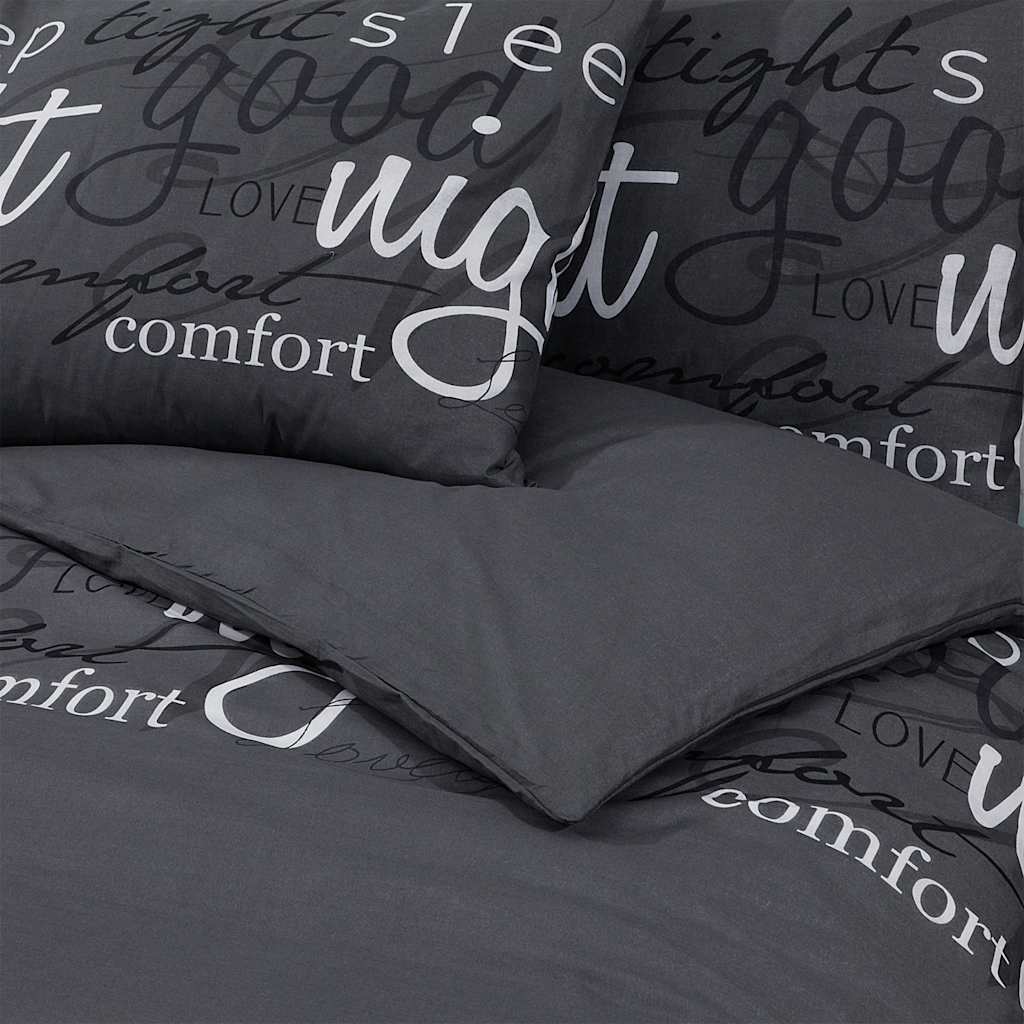Set Copripiumino Nero e Bianco 260x220 cm in Cotone