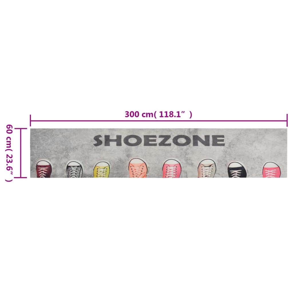 Tappeto da Cucina Lavabile Zona Scarpe 60x300 cm Velluto