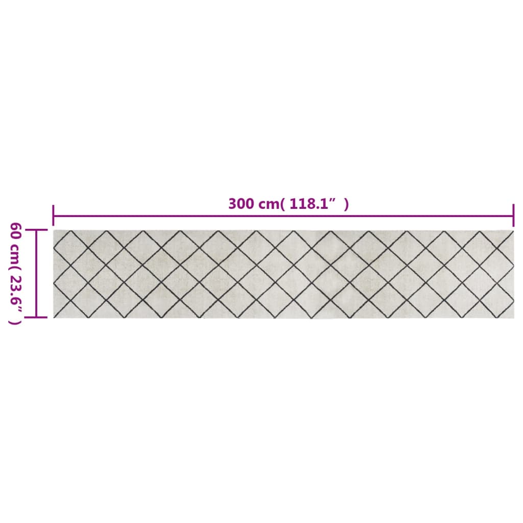 Tappeto da Cucina Lavabile Quadri 60x300 cm Velluto