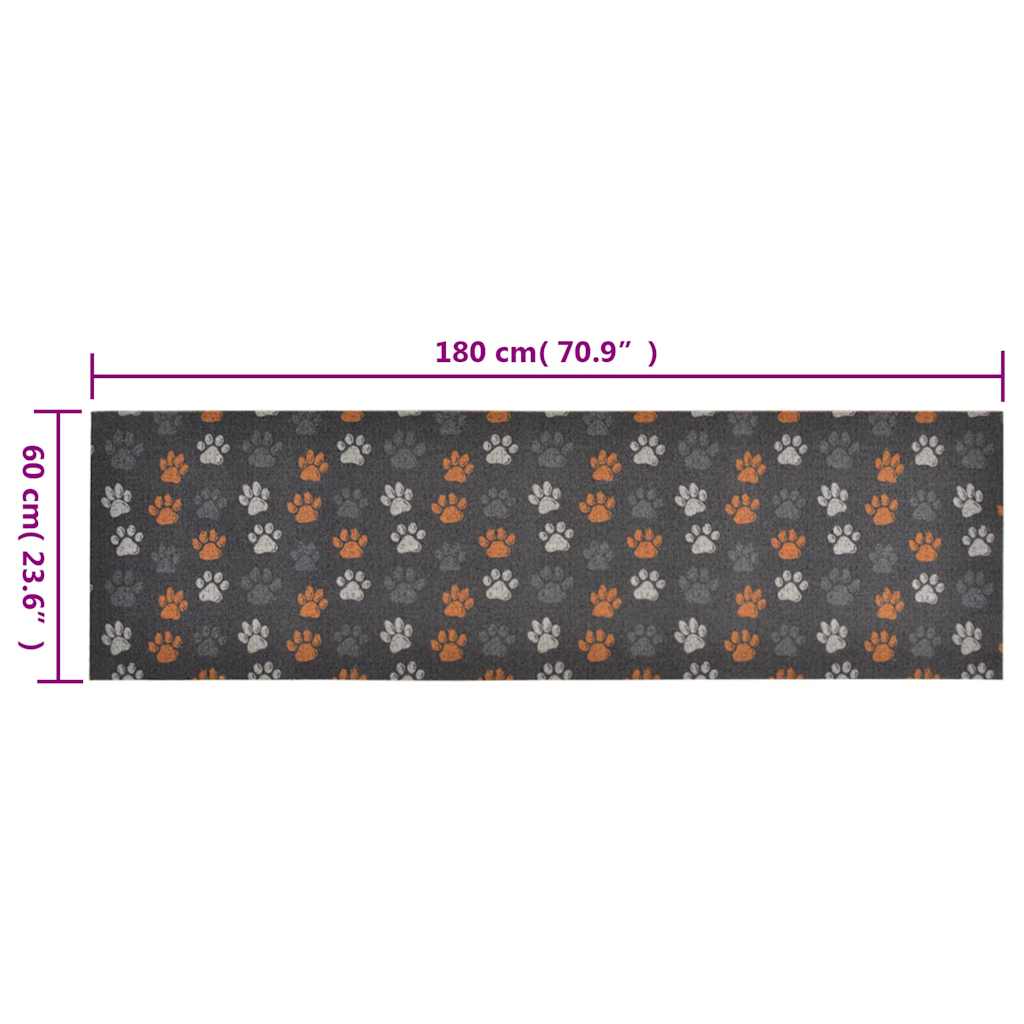 Tappeto da Cucina Lavabile Zampe 60x180 cm Velluto