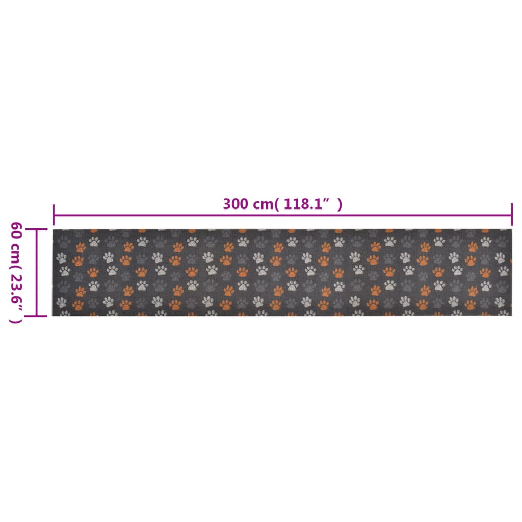 Tappeto da Cucina Lavabile Zampe 60x300 cm Velluto