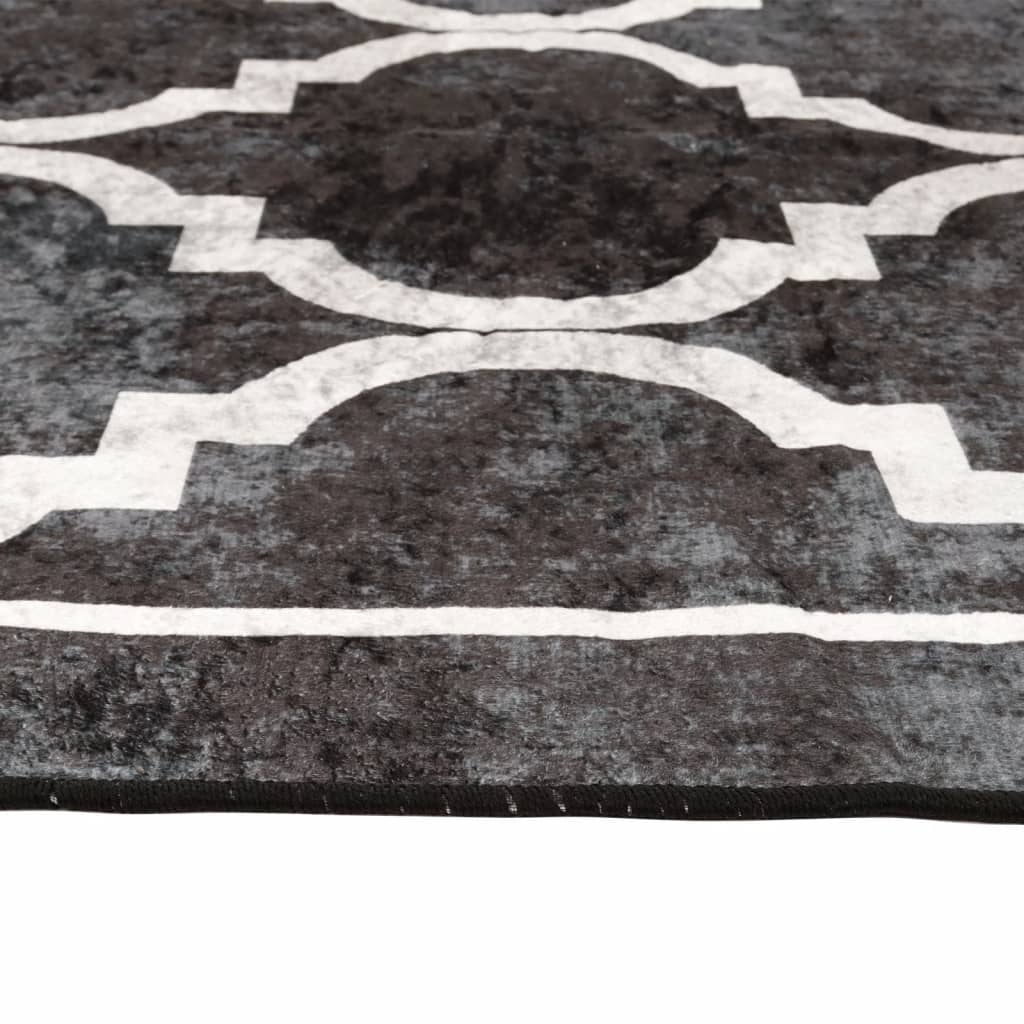 Tappeto Lavabile Nero e Bianco 80x150 cm