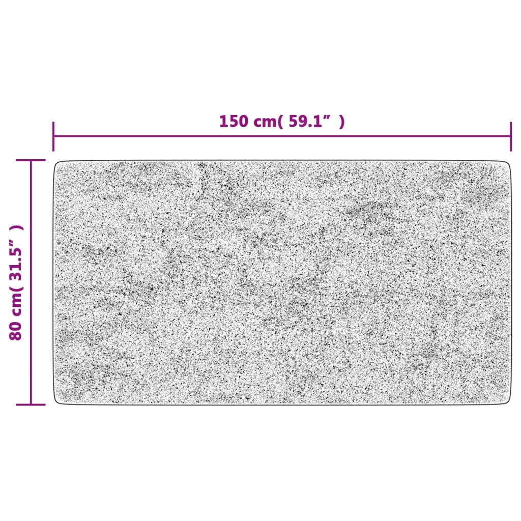 Tappeto Lavabile Nero e Bianco 80x150 cm