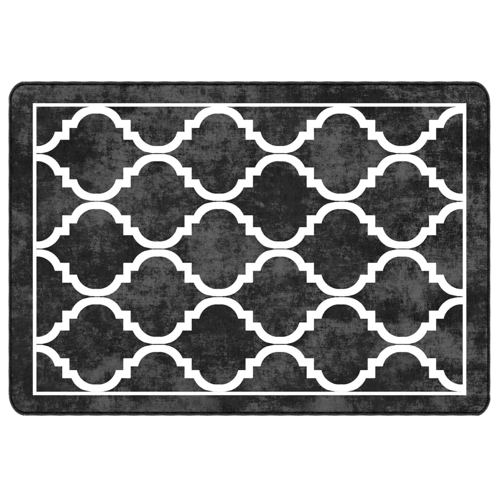 Tappeto Lavabile Nero e Bianco 120x180 cm