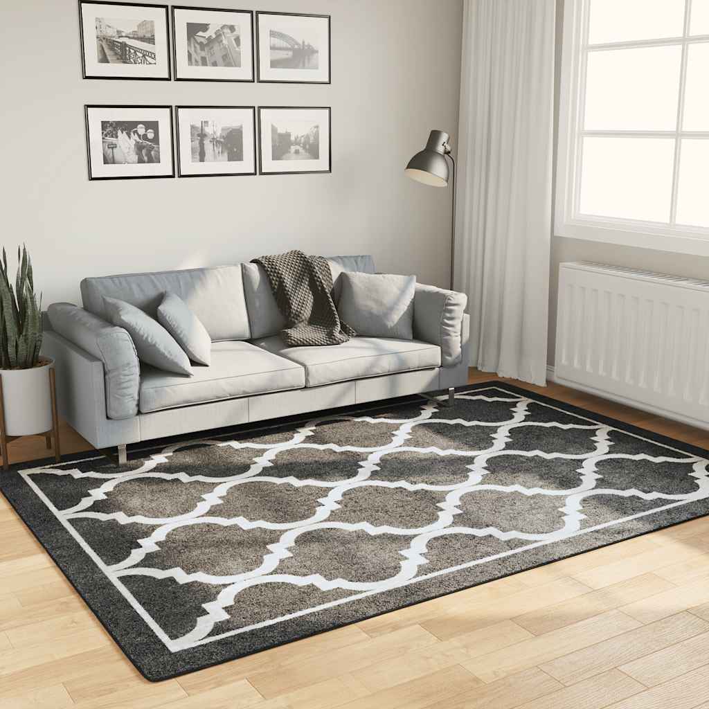 Tappeto Lavabile Nero e Bianco 160x230 cm