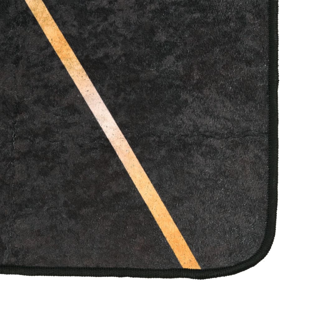 Tappeto Lavabile Nero e Oro 120x180 cm