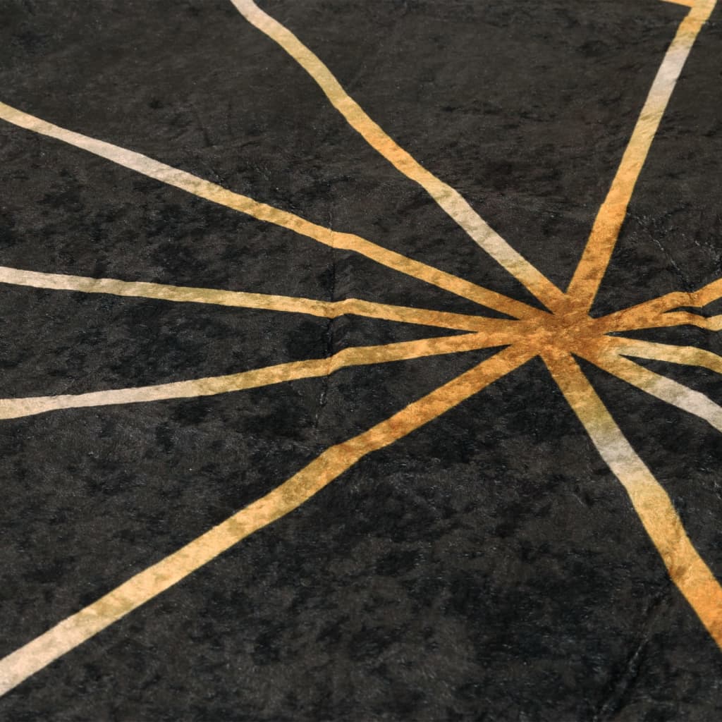 Tappeto Lavabile Nero e Oro 190x300 cm