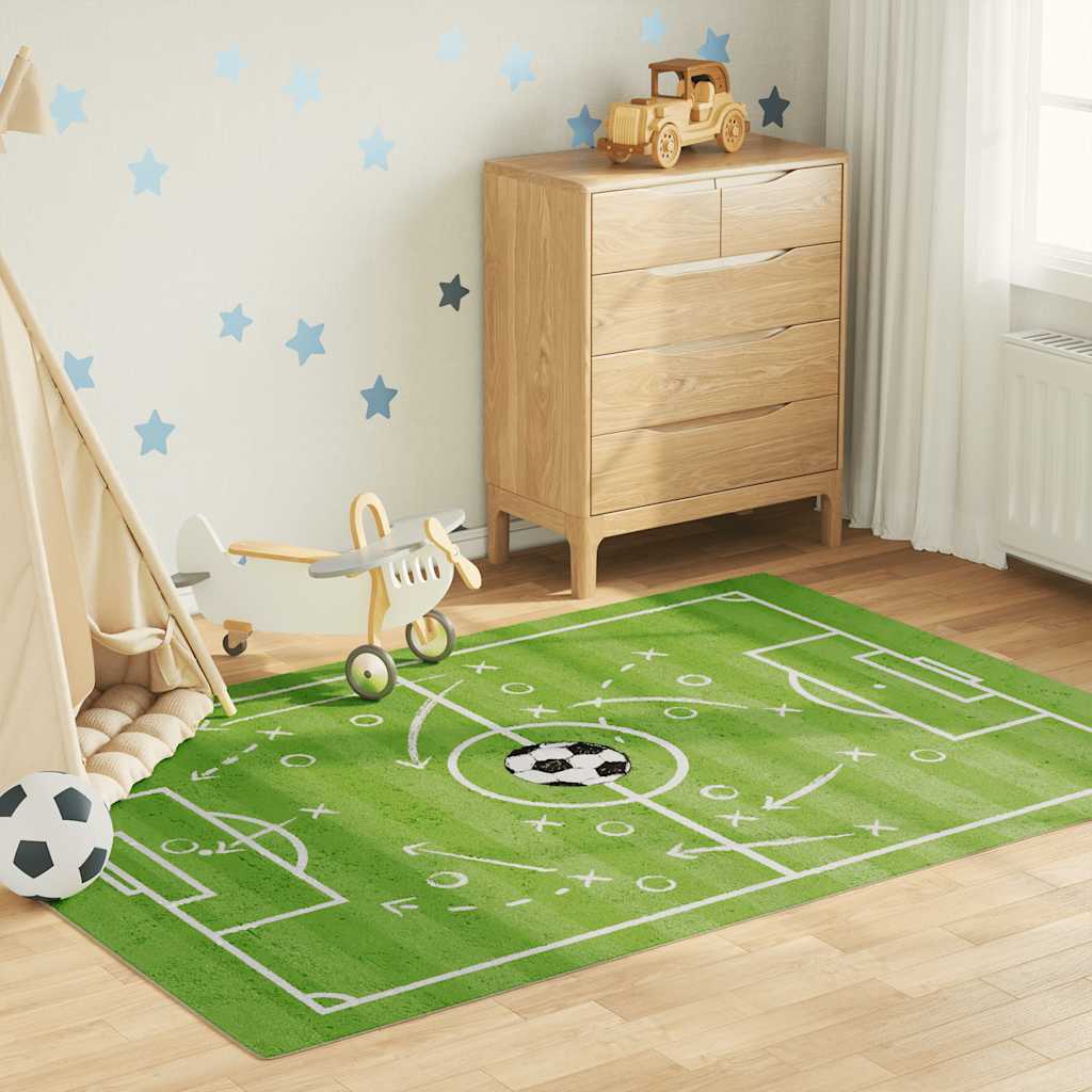 Tappeto Bambini Verde 160x230 Campo Calcio Lavabile