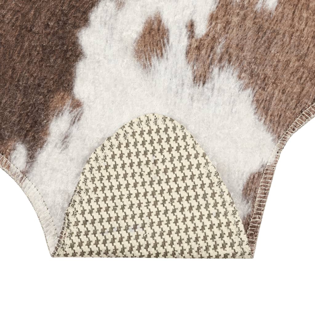 Tappeto Marrone e Bianco 120x170cm Mucca Lavabile