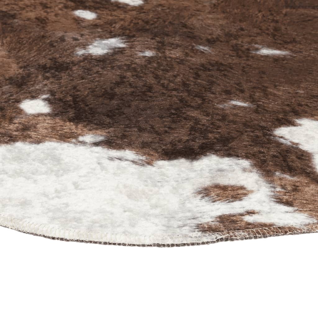 Tappeto Marrone e Bianco 120x170cm Mucca Lavabile