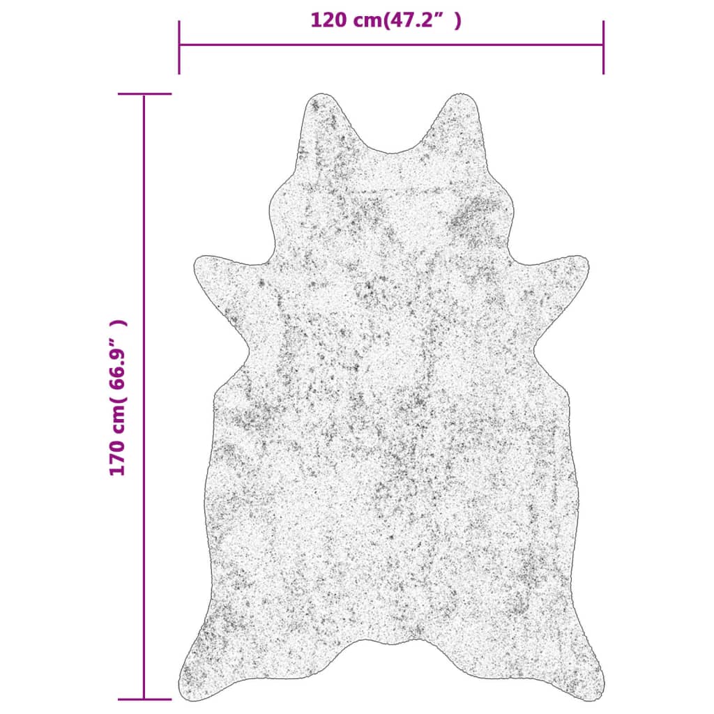 Tappeto Marrone e Bianco 120x170cm Mucca Lavabile