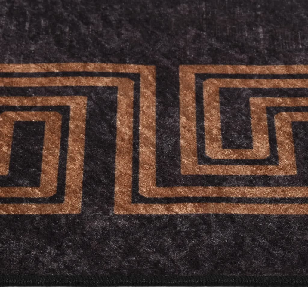 Tappeto Lavabile Nero e Oro 400x300 cm