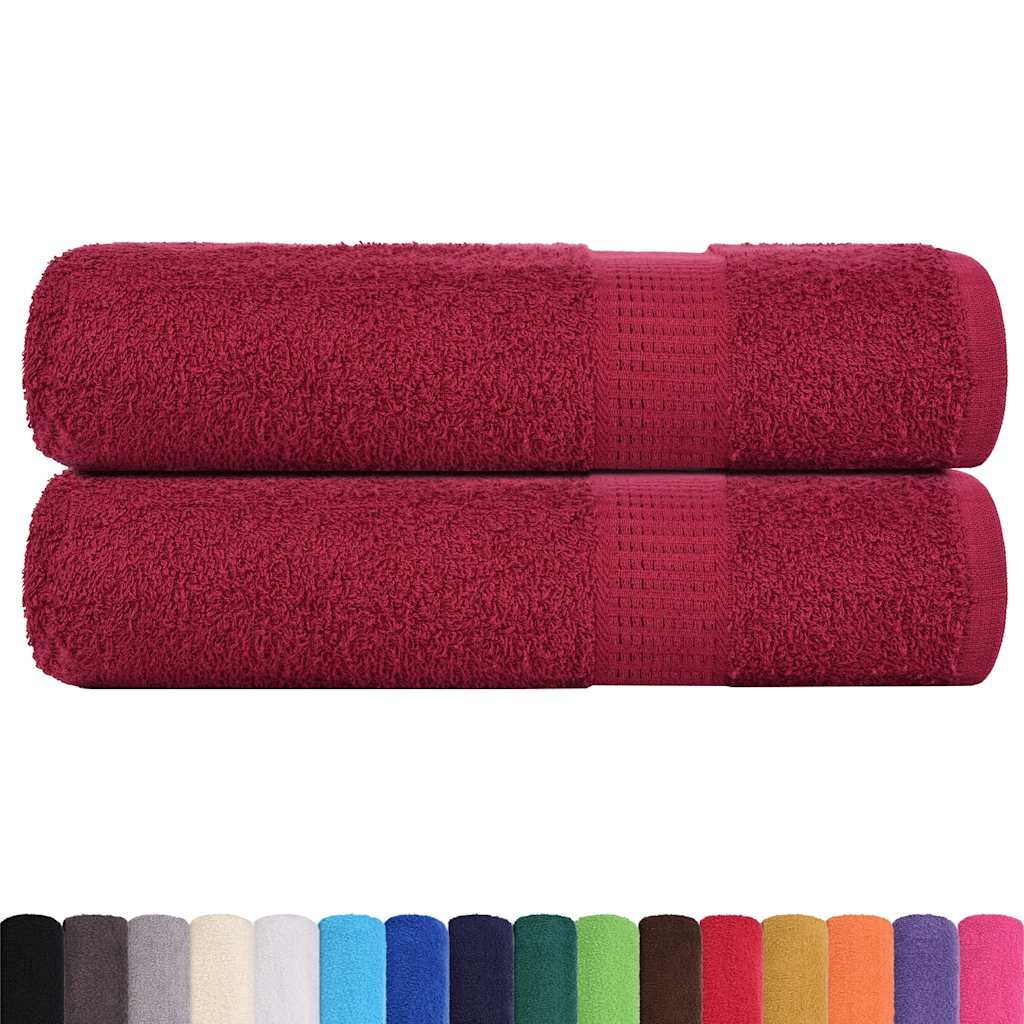 Asciugamani da Doccia FROGN 2 pz Bordeaux 70x140 cm 360 g/m²