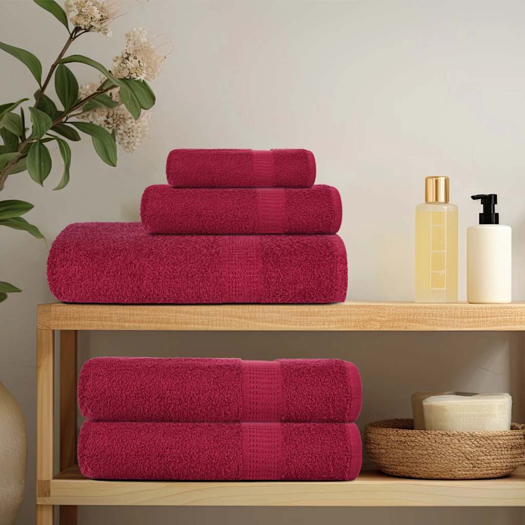 Asciugamani da bagno FROGN 4 pz Bordeaux 100x150 cm 360 g/m²