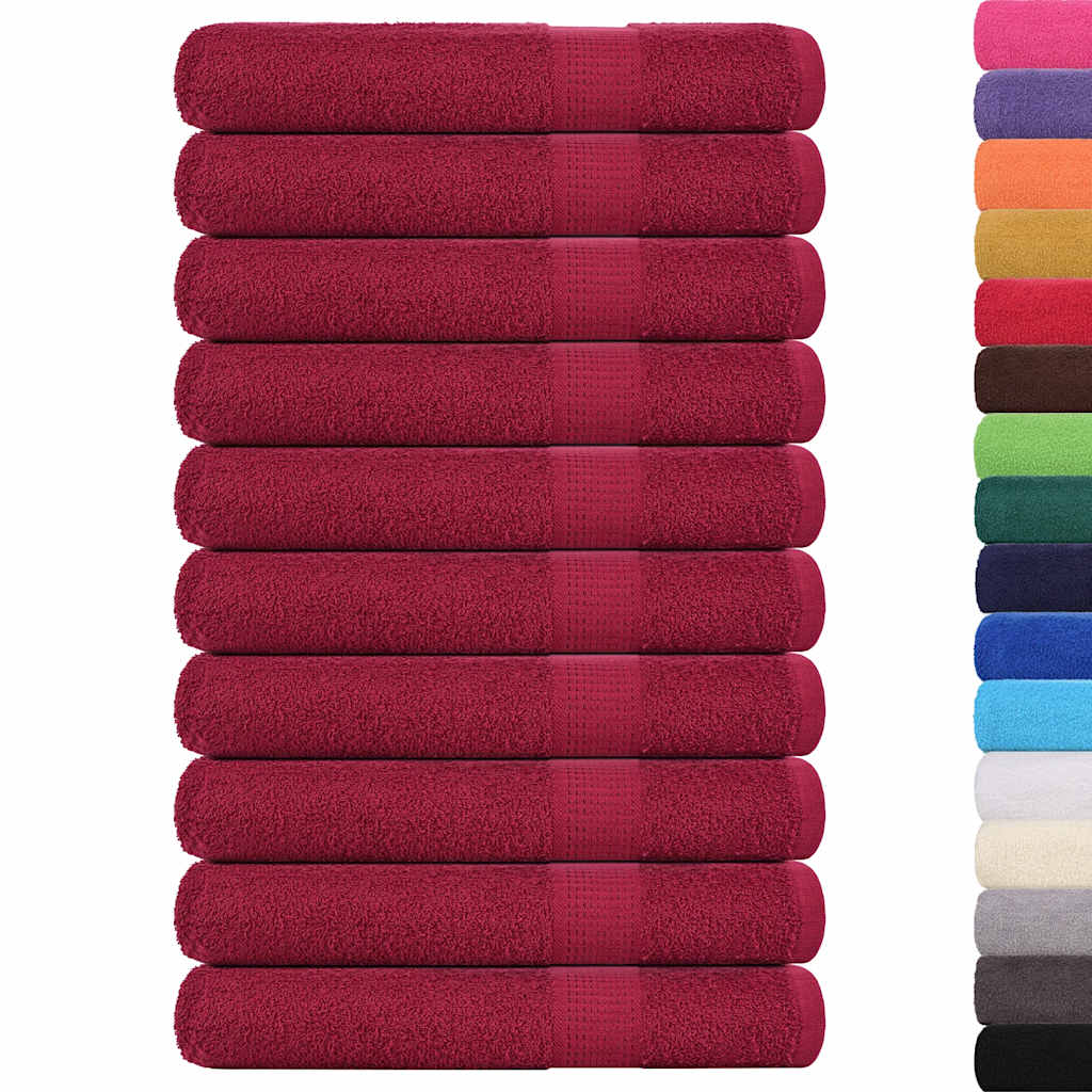 Asciugamani per sauna FROGN 10 pz Bordeaux 80x200 cm 360 g/m²