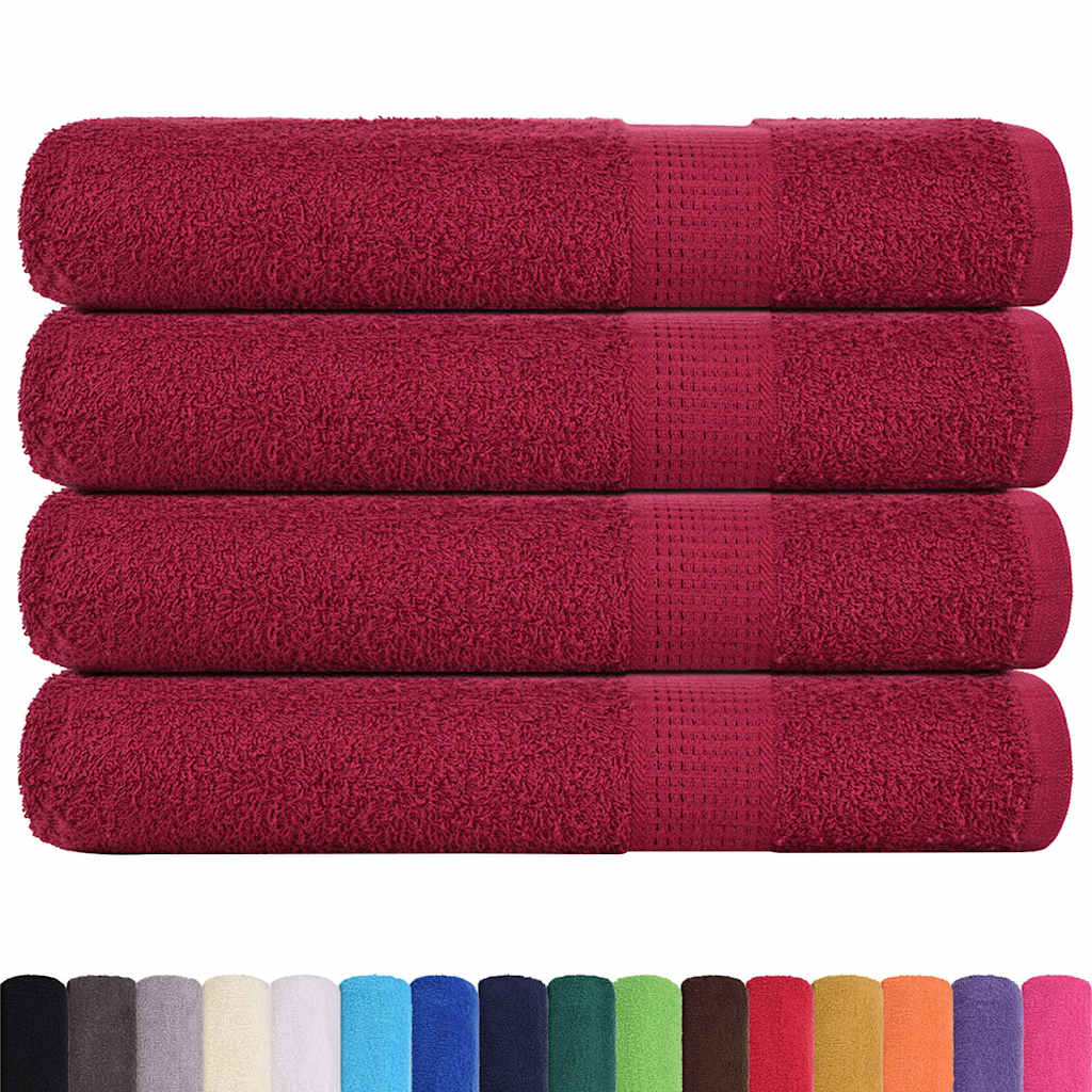 Asciugamani FROGN 4 pz Bordeaux 100x200 cm 360 g/m²