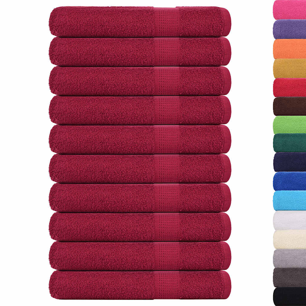 Asciugamani FROGN 10 pz Bordeaux 100x200 cm 360 g/m²