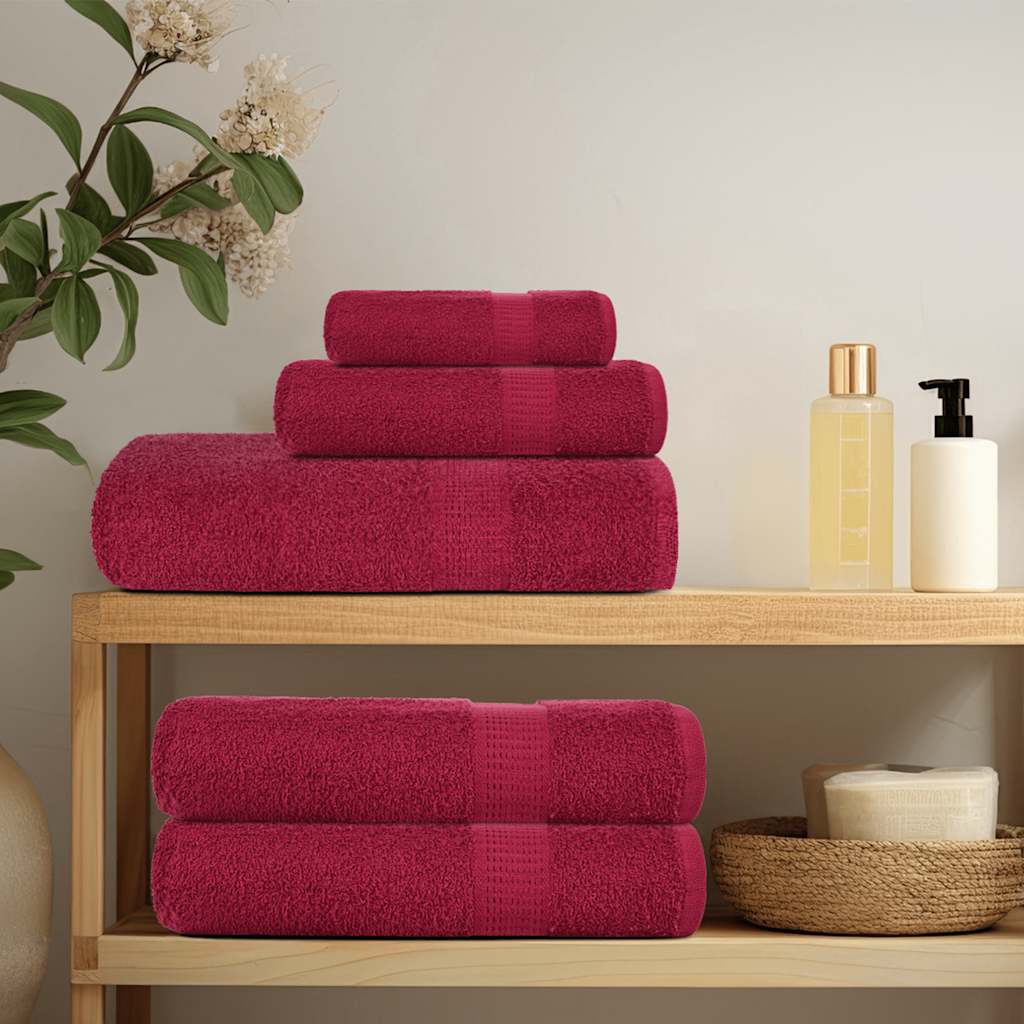 Asciugamani FROGN 10 pz Bordeaux 100x200 cm 360 g/m²