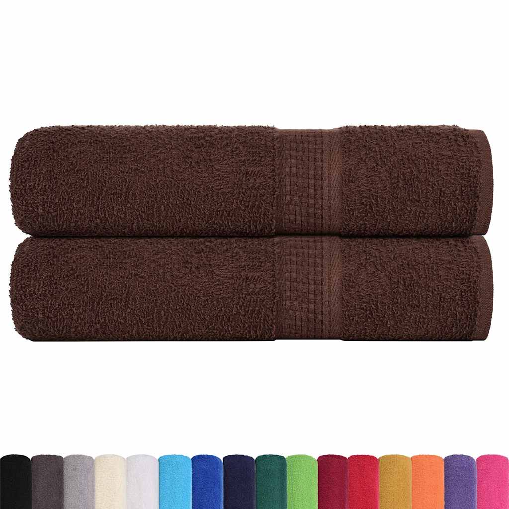 Asciugamani da doccia FROGN 2 pz Marrone 70x140 cm 360 g/m²