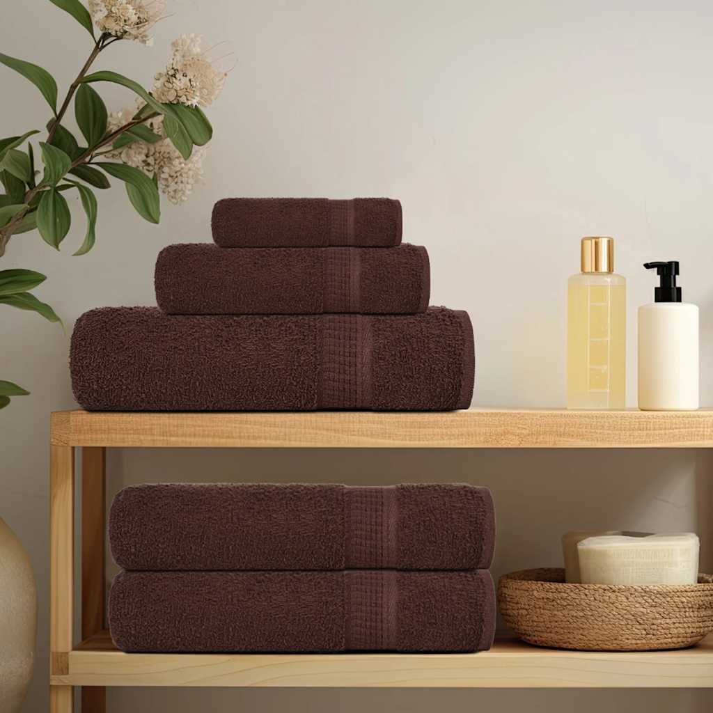 Asciugamani da bagno FROGN 4 pz Marrone 100x150 cm 360 g/m²