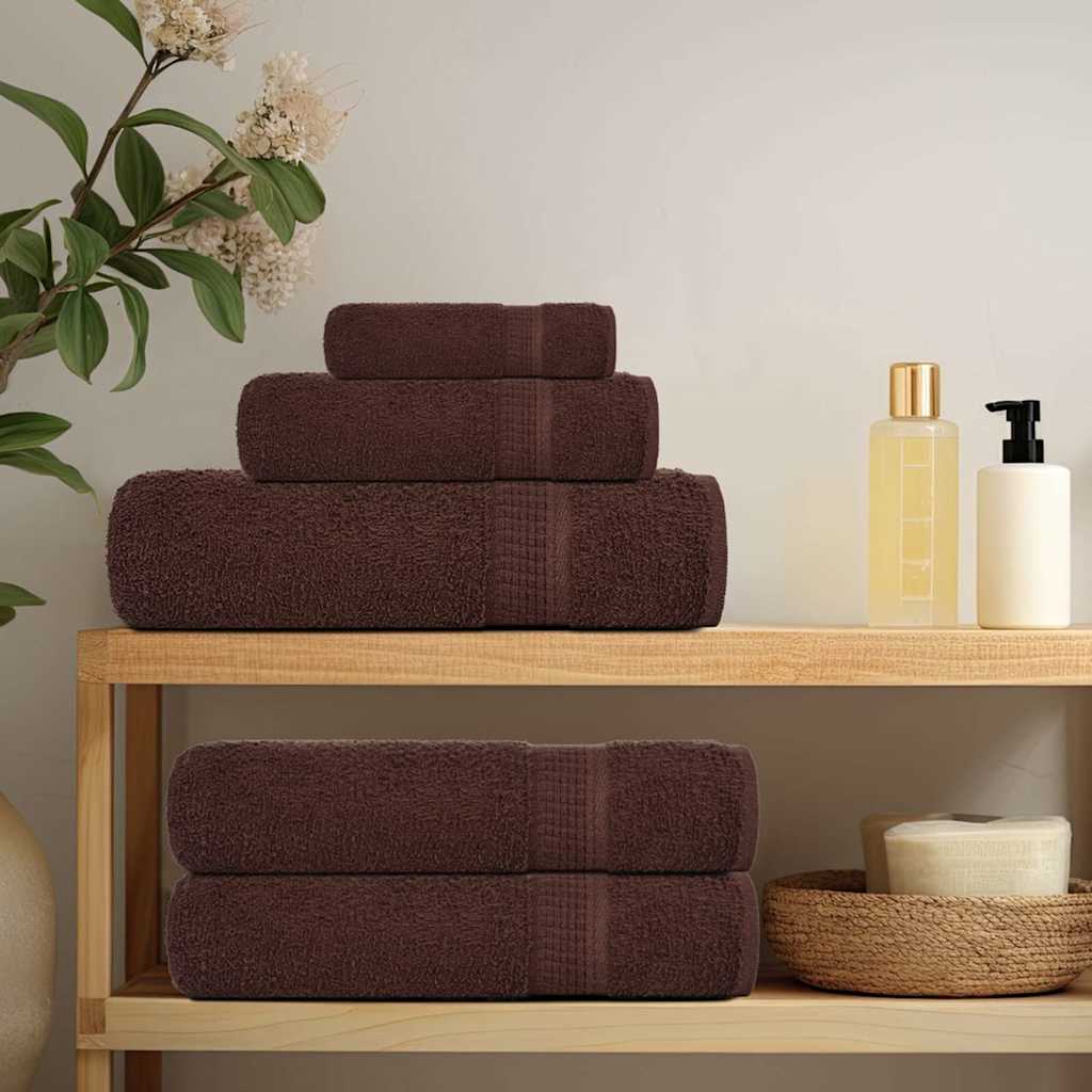 Asciugamani FROGN 4 pz Marrone 100x200 cm 360 g/m²
