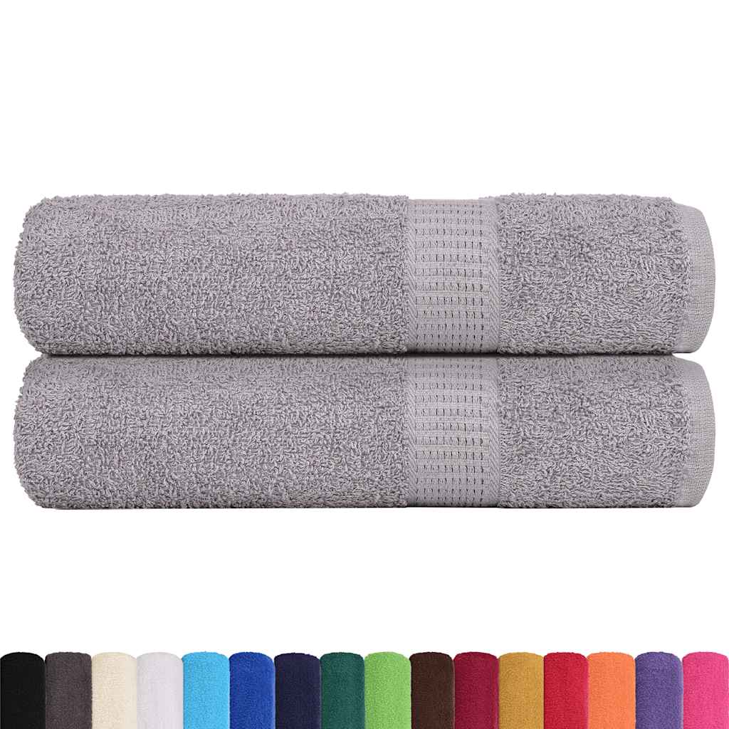 Asciugamani da bagno FROGN 2 pz Grigio 100x150 cm 360 g/m²