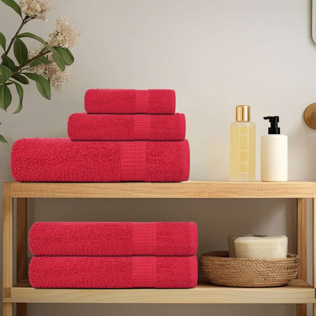 Asciugamani per sauna FROGN 4 pezzi Rosso 80x200 cm 360 g/m²