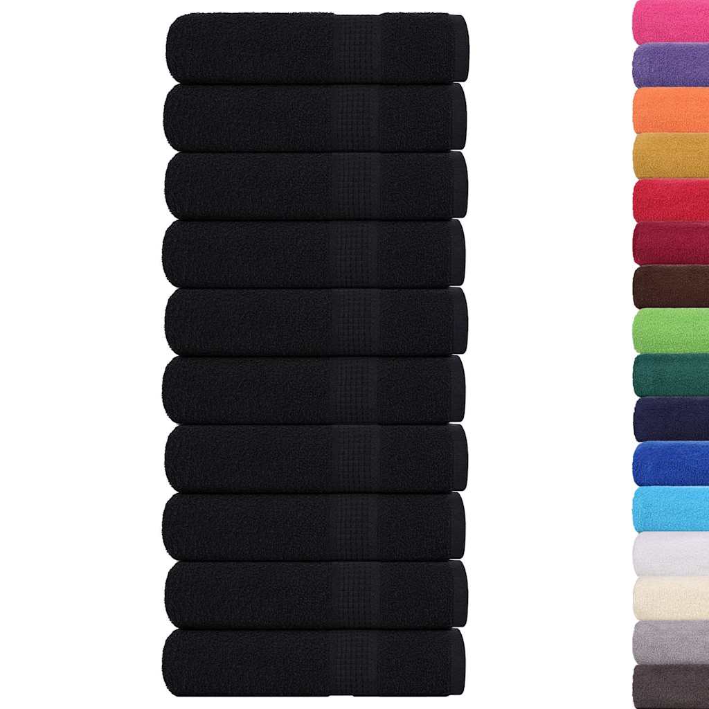 Asciugamani FROGN 10 pz Nero 50x100 cm 360 g/m²