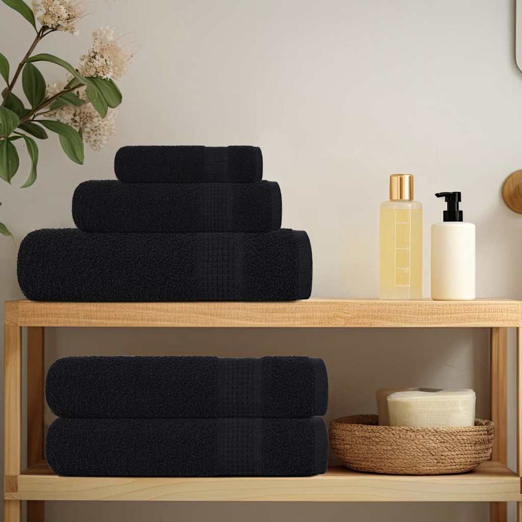 Asciugamani da bagno FROGN 4 pz Nero 100x150 cm 360 g/m²