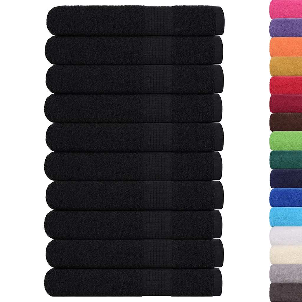 Asciugamani FROGN 10 pz Nero 100x200 cm 360 g/m²