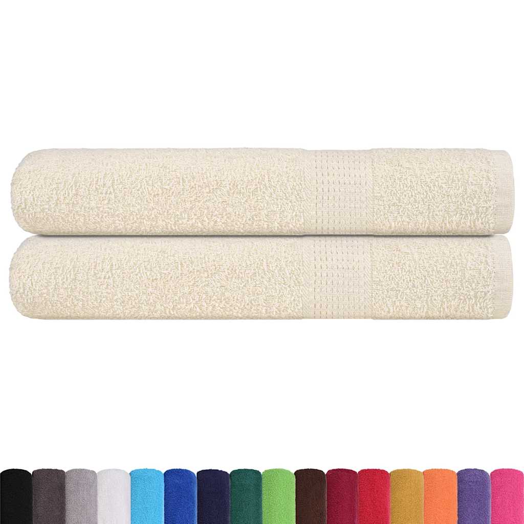 Asciugamani per sauna FROGN 2 pezzi Crema 80x200 cm 360 g/m²