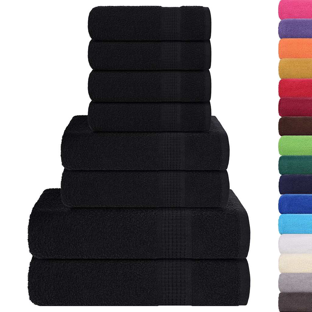 Set di asciugamani 8 pezzi FROGN Nero 360 g/m²