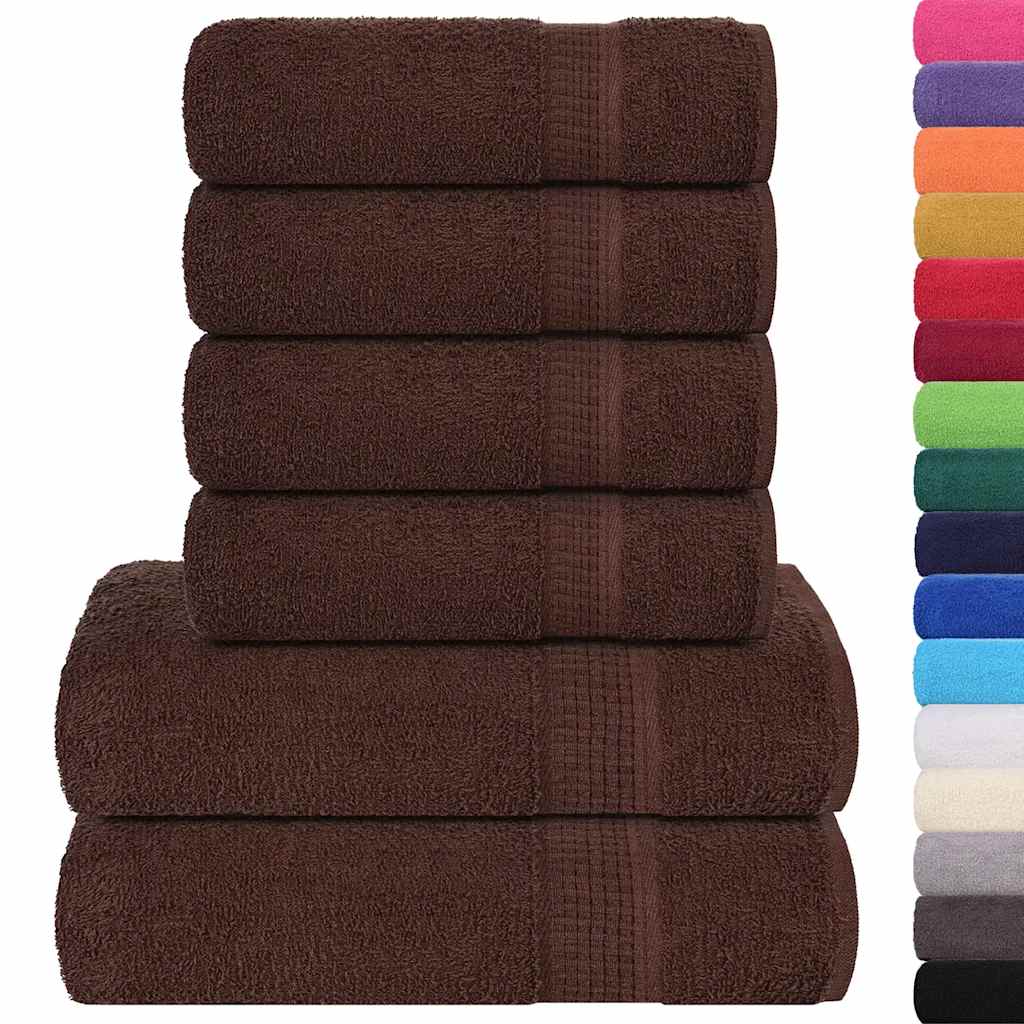 Set di asciugamani 6 pezzi FROGN Marrone 360 g/m²