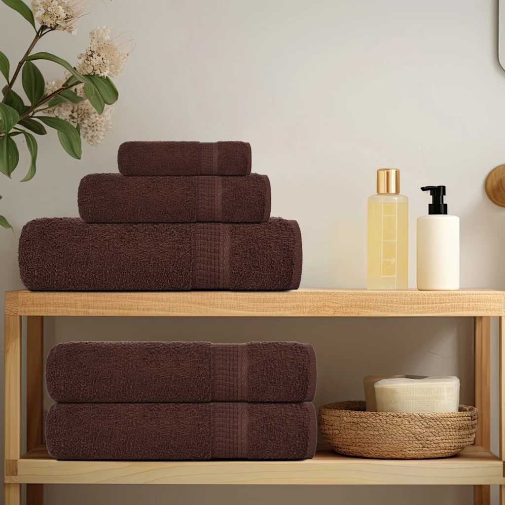 Set di asciugamani 6 pezzi FROGN Marrone 360 g/m²