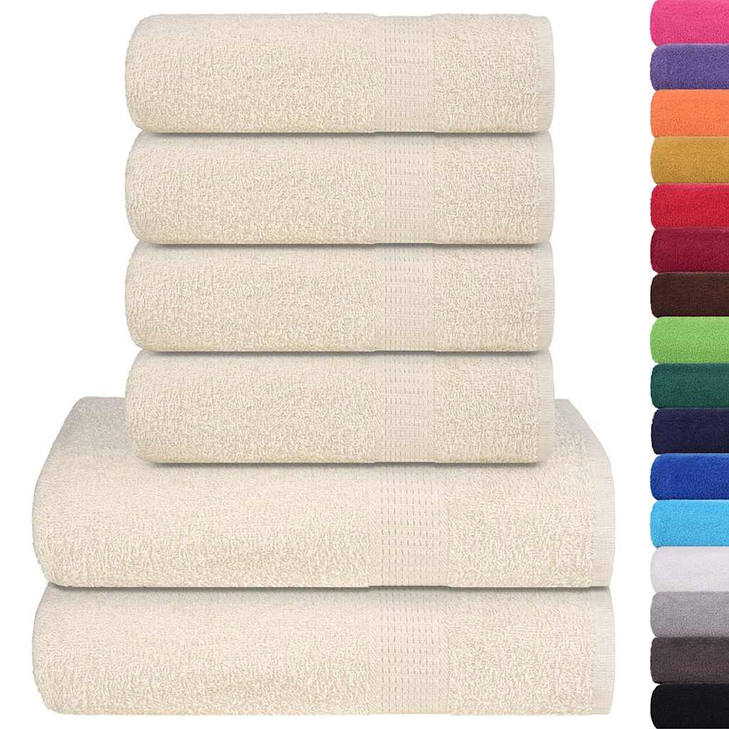 Set di asciugamani 6 pezzi FROGN Crema 360 g/m²
