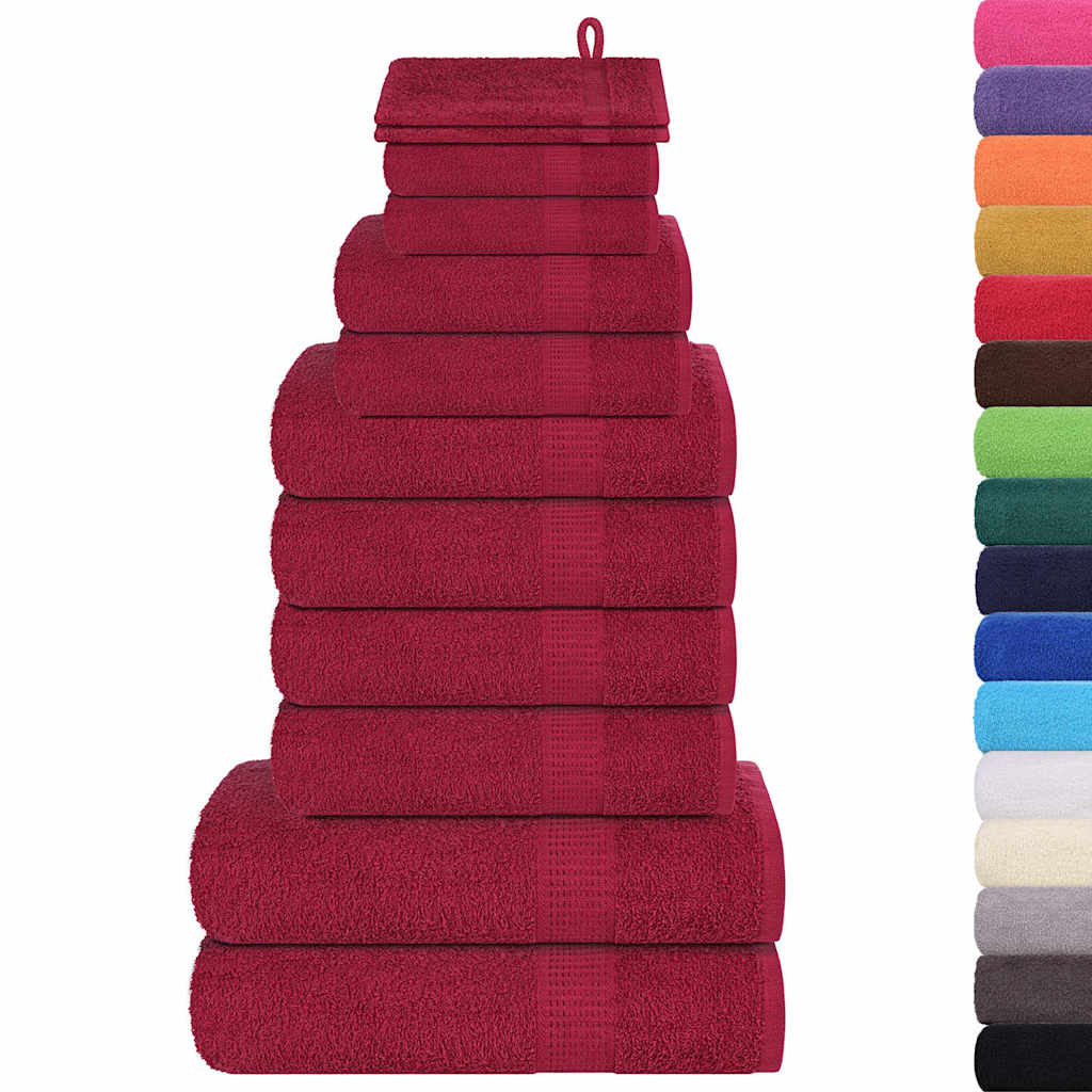 Set di asciugamani 12 pezzi FROGN Bordeaux 360 g/m²